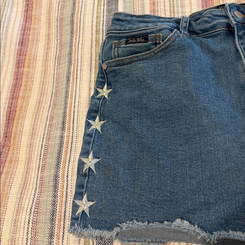 Judy Blue Jeans Denim Star Shorts Size L Style JB150069 - Picture 5 of 10